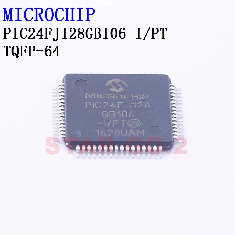 

2PCSx PIC24FJ128GB106-I/PT TQFP-64 MICROCHIP Microcontroller