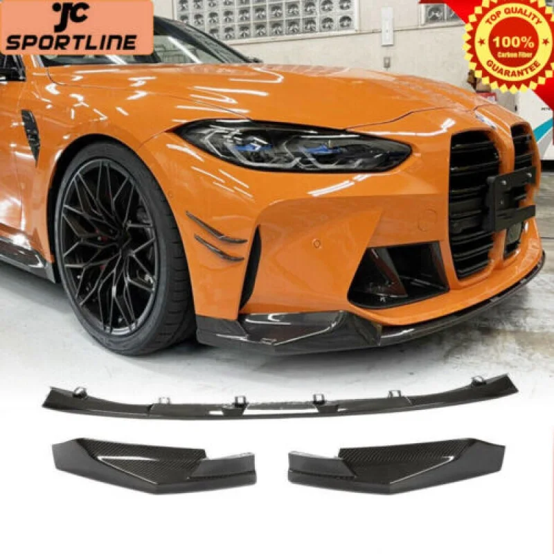 

For BMW G80 M3 G82 M4 2021-22 Dry Carbon Front Bumper Lip Chin Spoiler Splitters