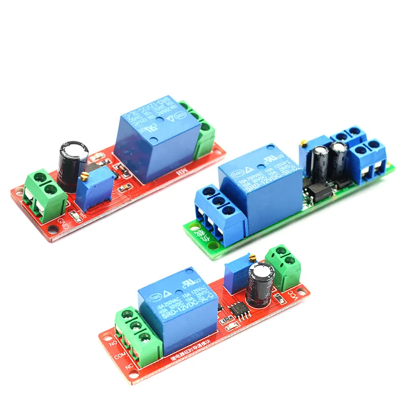 

Модуль реле отключения задержки 12 В, модуль переключателя задержки проводимости 12 В, Регулируемая задержка 5 В (1-10 секунд)