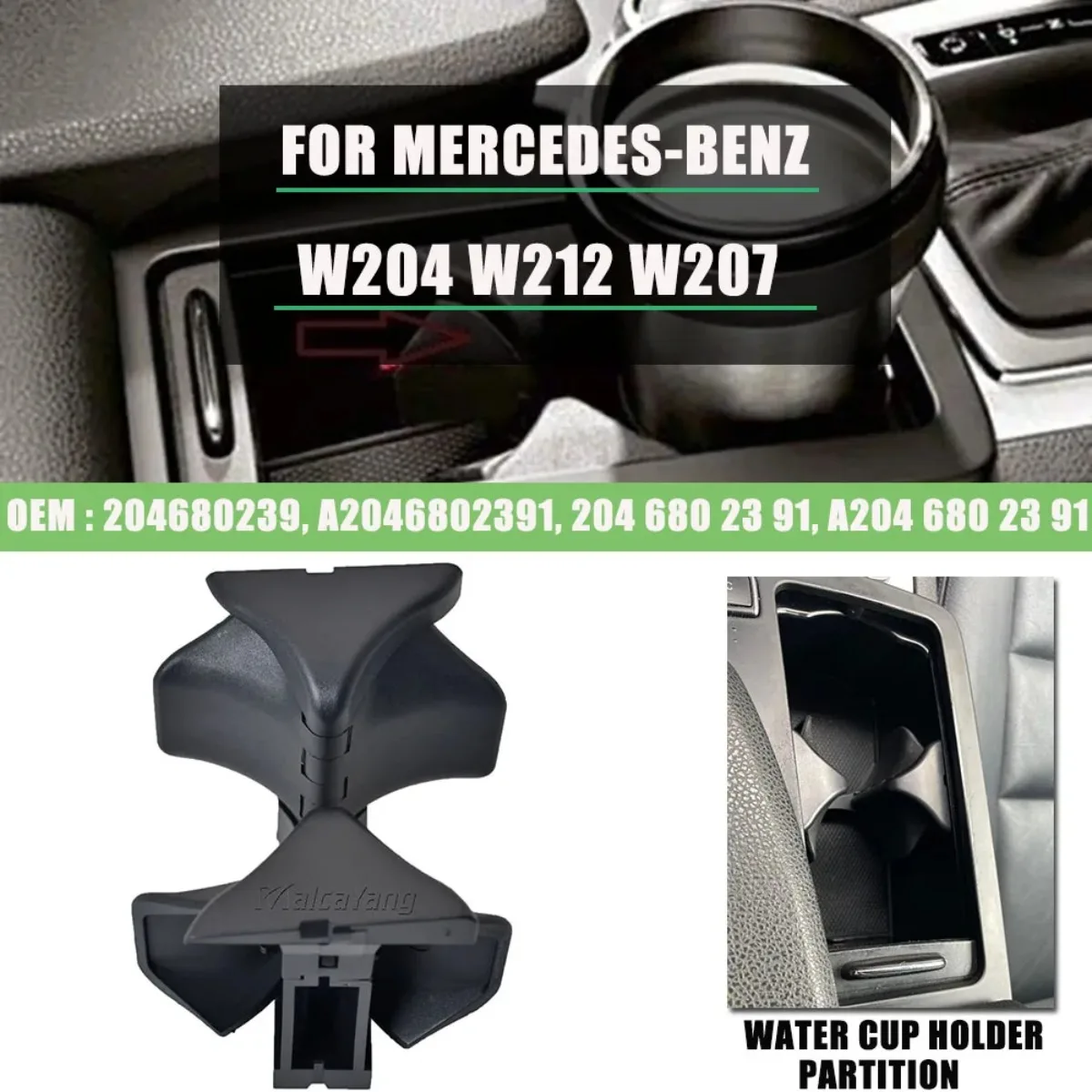 Фото Ящик для хранения, держатель для напитков для Mercedes Benz C/E W204 W212 W207, центральный подлокотник, держатель для стакана с водой, держатель для напитков 2046802391 №1
