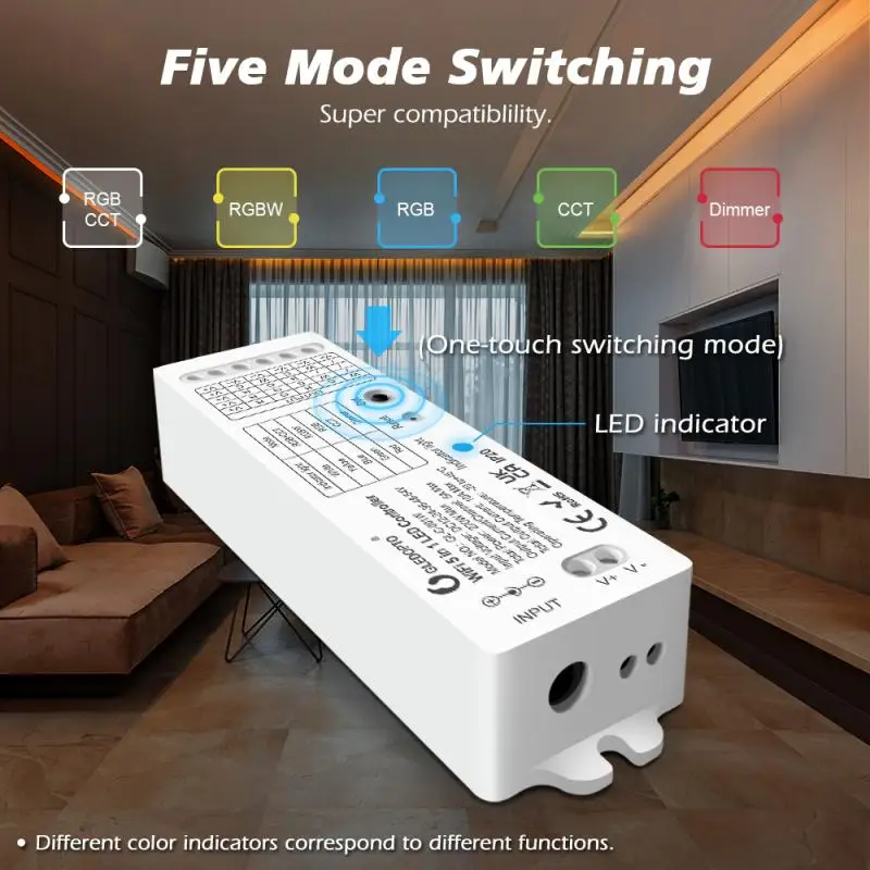 

Tuya WiFi LED Controller Strip RGB RGB+CCT 5 In 1 Led Light Controllor Smart Home Work With Google Home And Alexa Voice Control