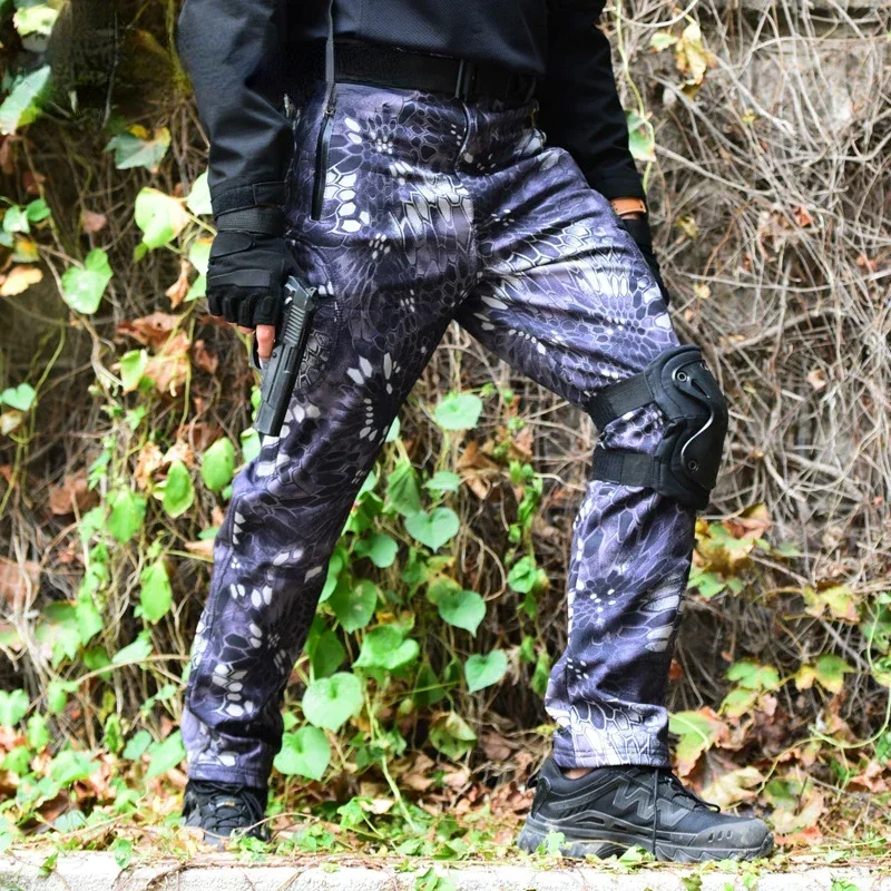 Уличные тактические брюки из кожи акулы мягкие с зарядкой мужские для альпинизма