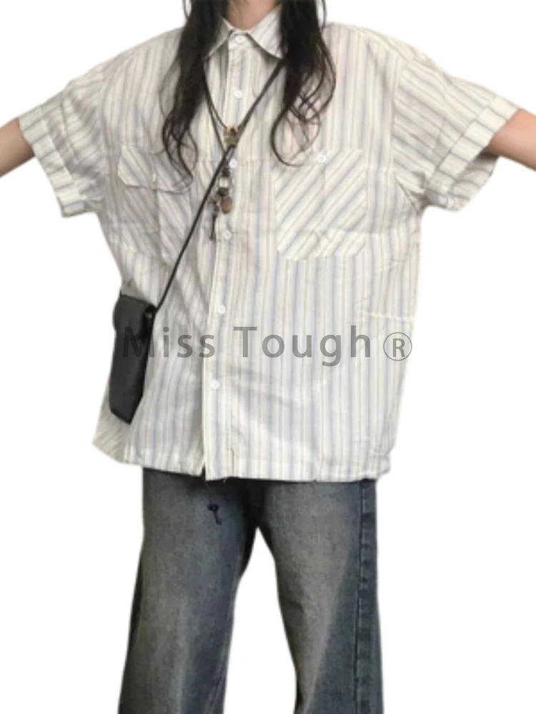 Женская Полосатая футболка с коротким рукавом повседневная дизайнерская в