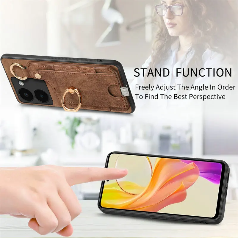 Для Xiaomi Poco F6 Pro X6 M6 X5 F5 M5s C65 Кожаный чехол с магнитной задней панелью и картой Funda Mi X3