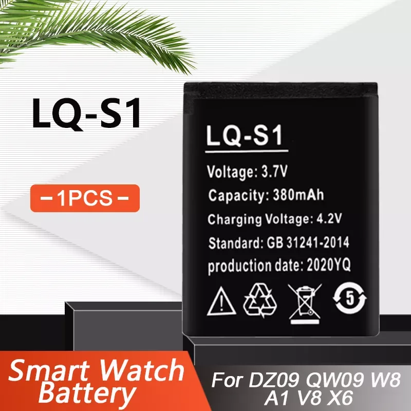 

1Pcs LQ-S1 3.7V 380mAh Rechargeable Li-ion Polymer Battery For Smart Watch AB-S1 DJ-09 DZ09 GJD HKS-S1 FYM-M9 SCX-M9