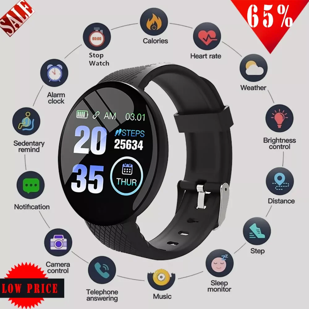 

New Smart Watch Touch OLED Screen Blood Pressure Heart Rate Tracker Fitness Slim Bracelet Student Men Women Bluetooth Smartwatch