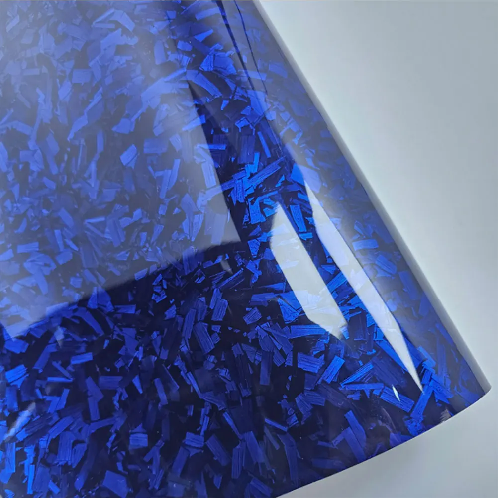 Глянцевая синяя матовая кованая углеродная клейкая виниловая пленка для