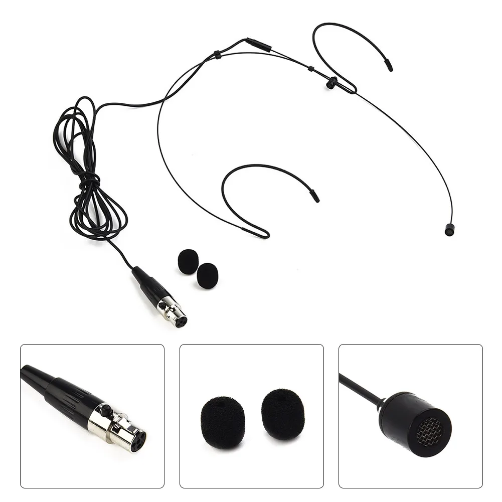 Гарнитура с двойным ушным крючком микрофон головной 3-pin для AKG Sennheiser 4-pin XLR Shure Wireless