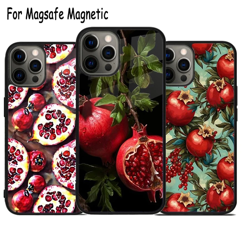 Чехол Magsafe для телефона с экзотическим гранатовым фруктом и беспроводной