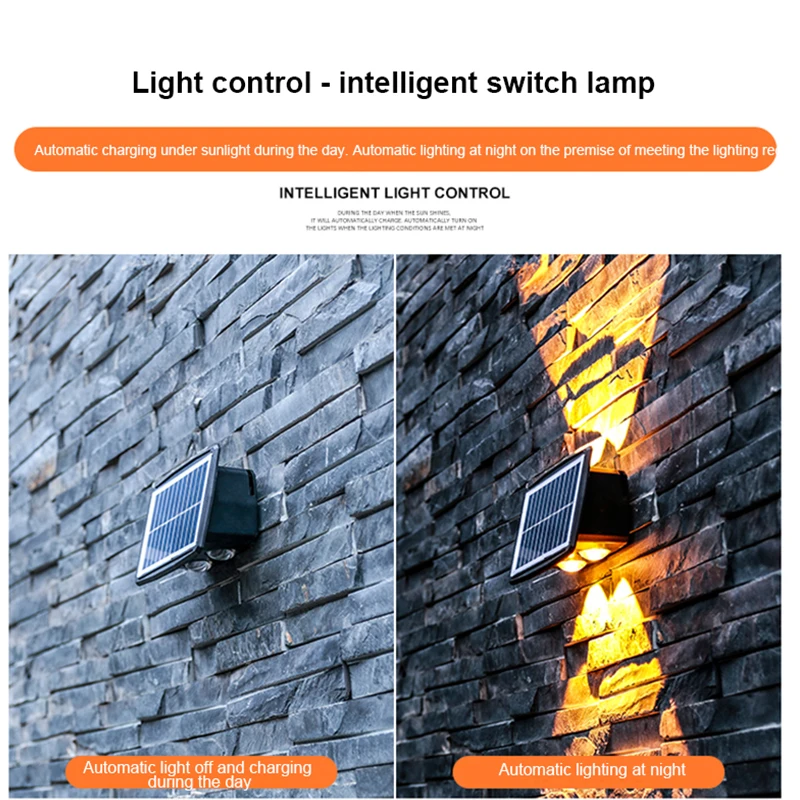 

Фонарь с солнечной батареей для сада, улицы, ландшафта, освещение вверх и вниз, фонарь с солнечным датчиком, водонепроницаемый, новинка 2023