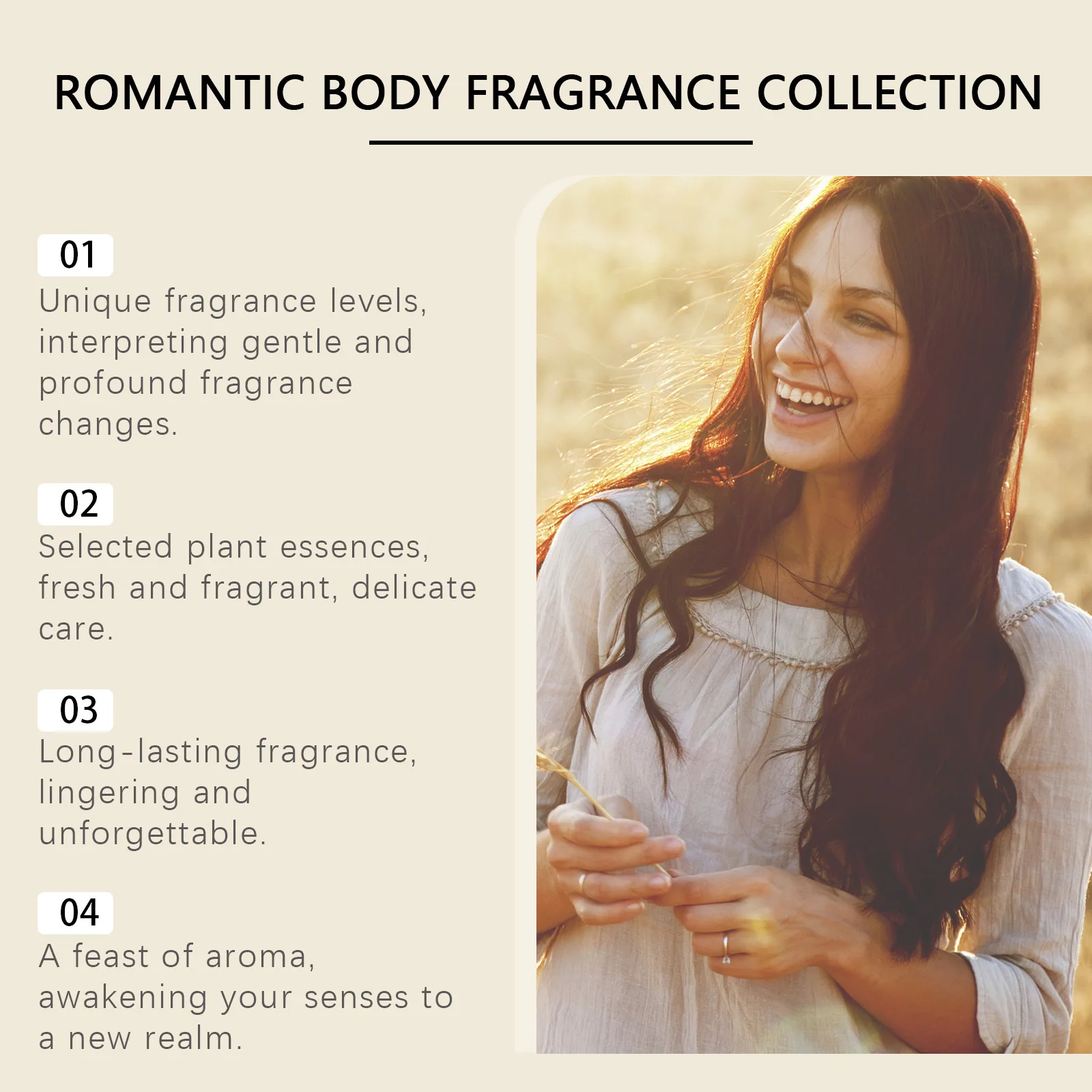 Фото Серия романтических ароматов для тела, натуральный и свежий аромат, стойкий аромат, элегантные духи, спрей для тела №3