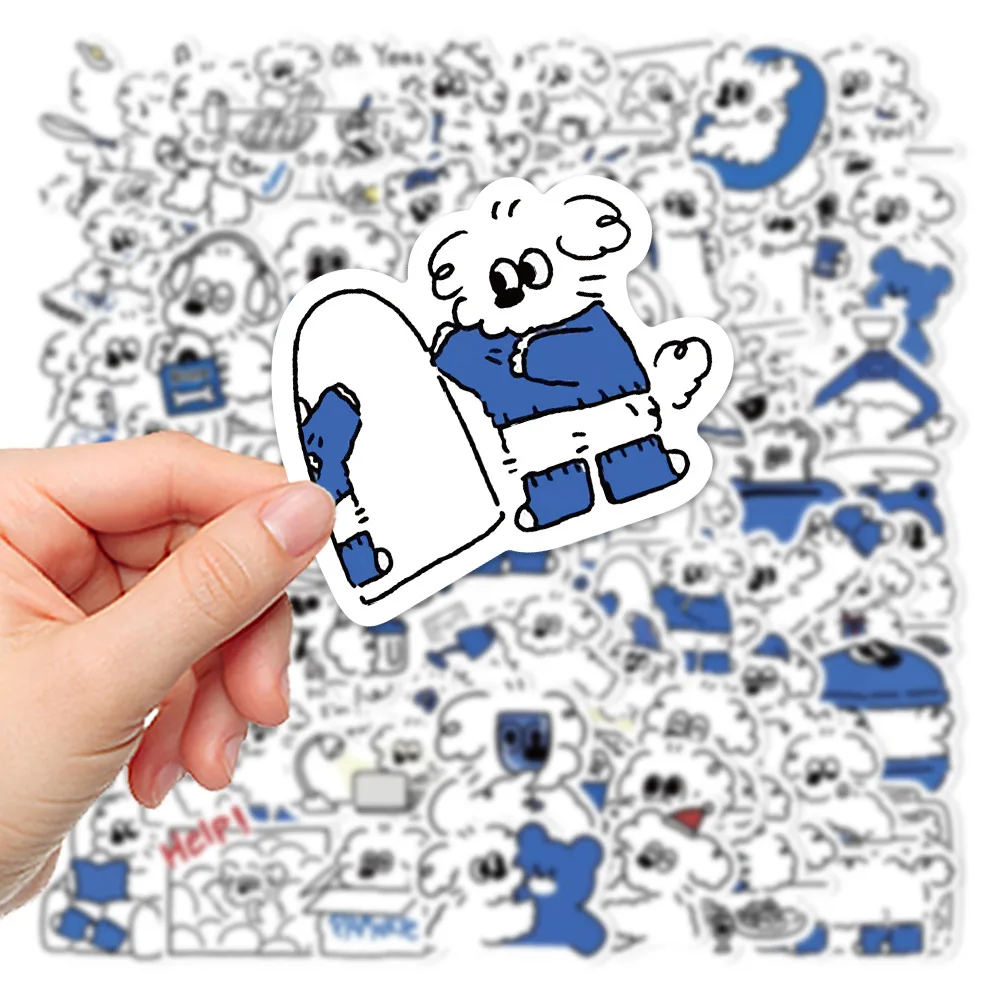 

10/65PCS Kawaii Naughty Puppy Dog Stick Figure Sketching Graffiti Stickers Luggage Fridge Laptop Waterproof Classic Gift Sticker