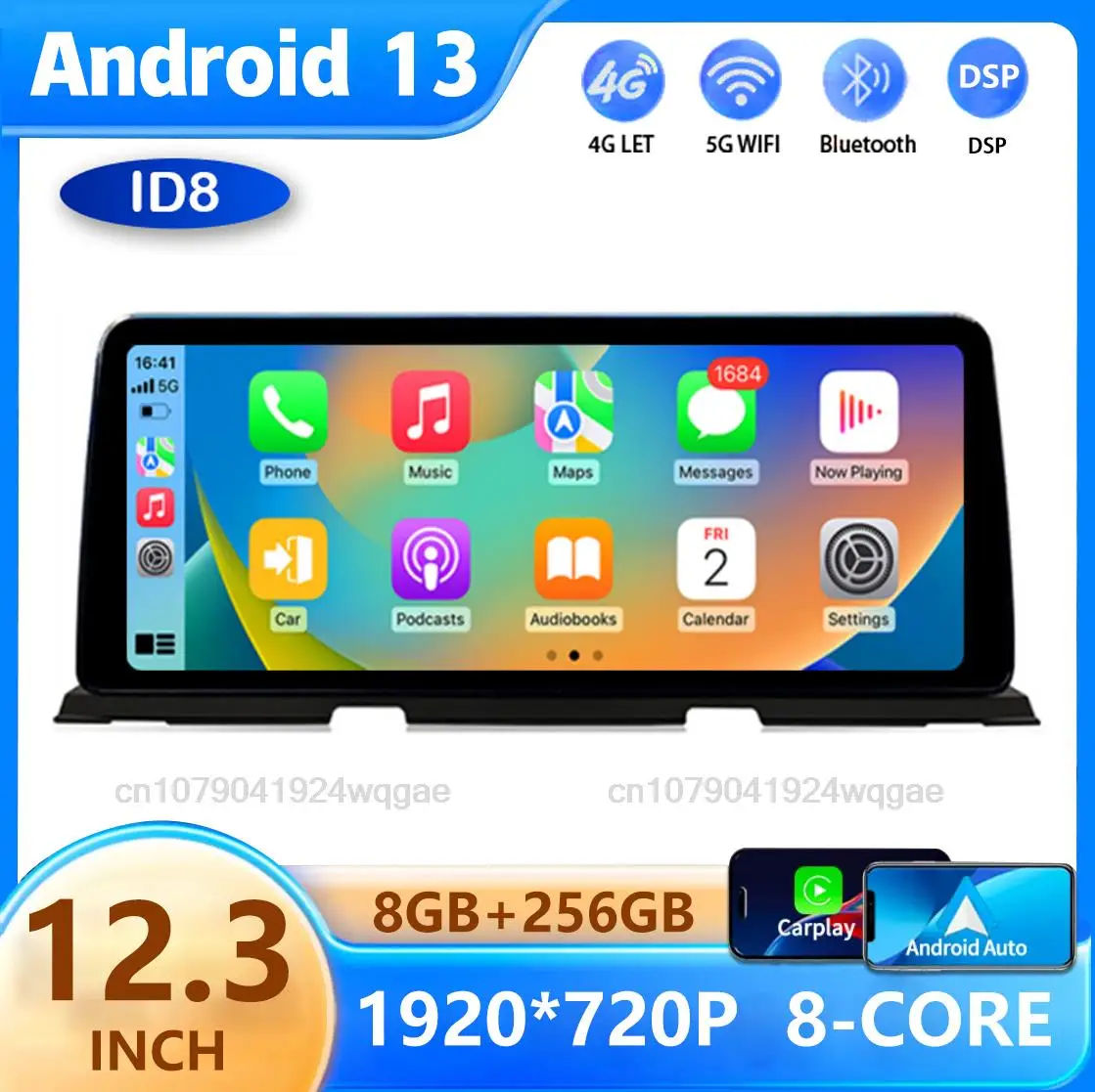 

12.3" Android 13 ID8 Car Radio For BMW F06 F12 640D 2011-2017 Carplay Monitors Stereo Speacker Multimedia Player Head Unit Audio