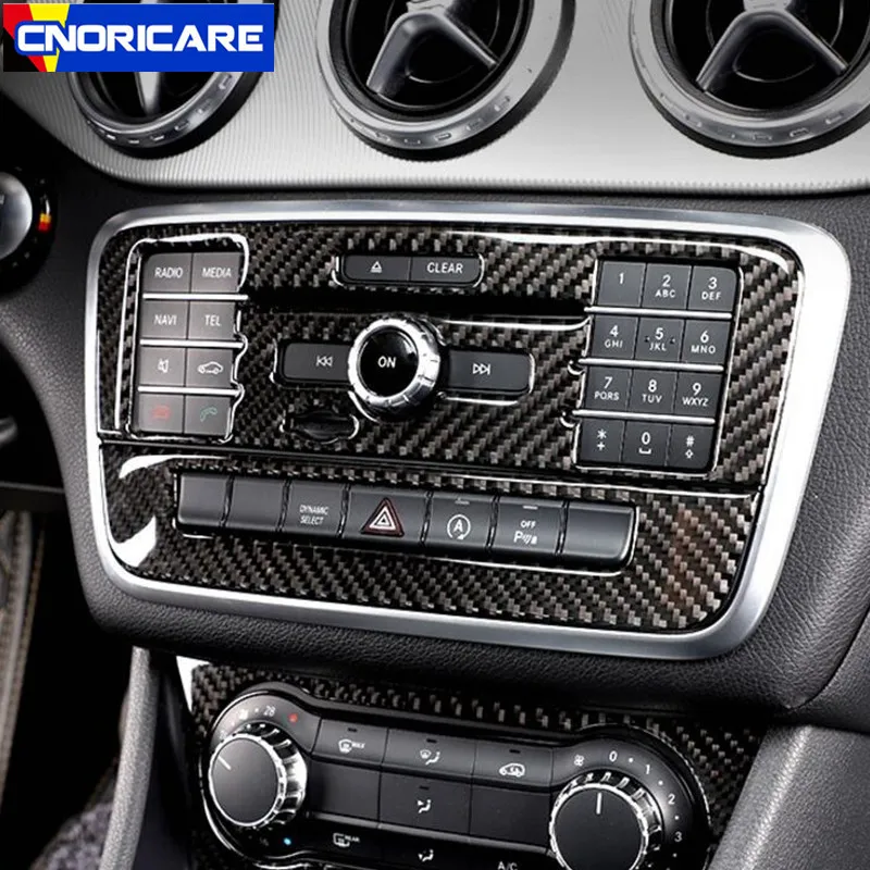 Panel de Control de CD de aire acondicionado para consola central de coche, pegatina decorativa para Mercedes Benz GLA X156 CLA C117 2013-18