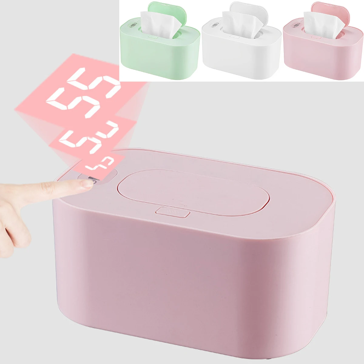 

New USB Baby Wipe Warmer 3 Mode 40-60 °C Adjustable Baby Wipe Warmer Dispenser Portable Smart Wet Wipes Warmer Large Capacity