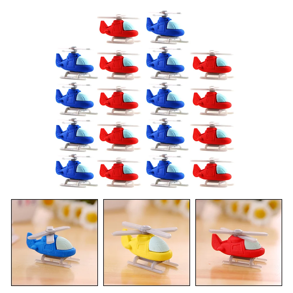 

Erasers Helicopter Eraser Airplane Rubber Cartoon Kidspencil School Mini Ornament Student Supplies Cute Toy Stationery Decor