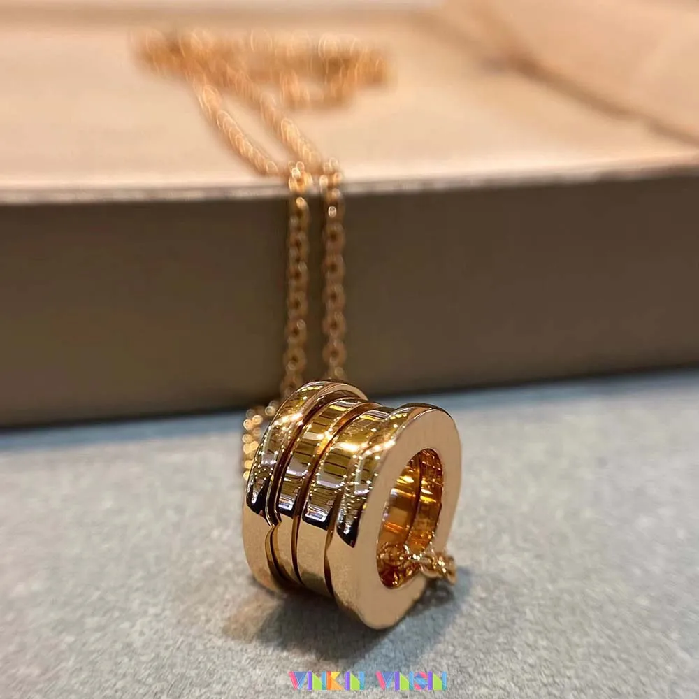 

WinkinWinsin Brand L Series Collarbone Necklaces Woman Rose Gold Chains Necklace Women Zircon Copper Alloy Pendant Necklace
