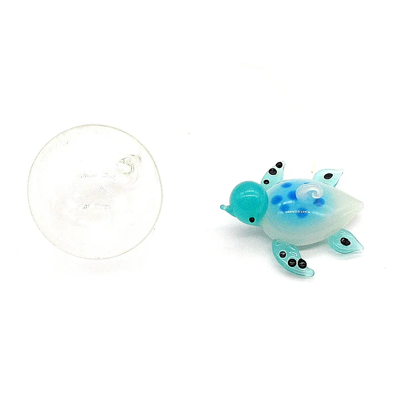 

Ocean World Aquarium Decoration Pendant Colorful Floating Glass Sea Turtle Figurines Fish Tank Marine Animal Statues Ornament