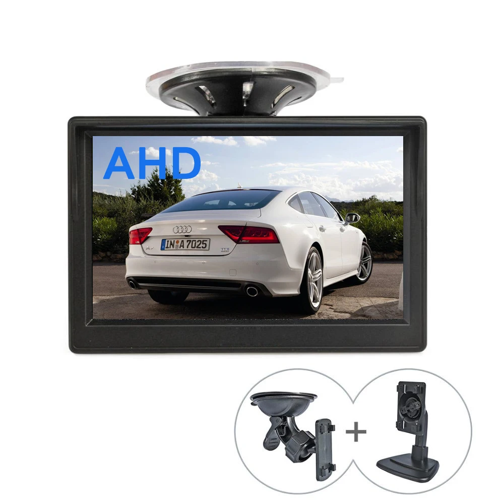 

5" TFT-LCD 800*480 RGB AHD Display HD Car Monitor Rear View Monitor with Suction Cup and Free Bracket For MPV SUV Horse Lorry