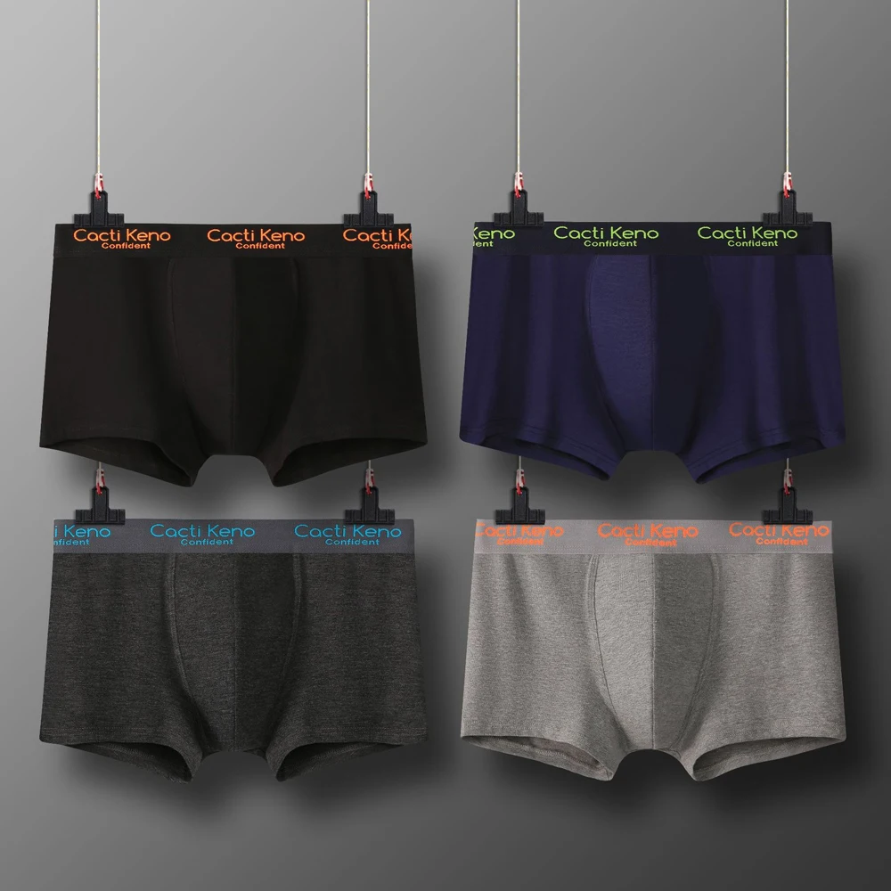 Sexy Men Boxer Underwear 4Pcs Shorts Breathable Boxershorts Men Trunks Lightweight Soft Underpants Under Wear Pants Short Brief