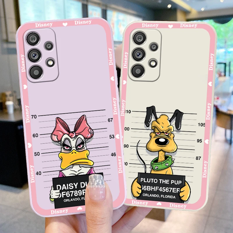 

Phone Case For Samsung Galaxy A73 A53 A33 A52 A32 A22 A71 A51 A21S A03S A50 5G Donald Duck Dog Disney Cool Liquid Rope Cover