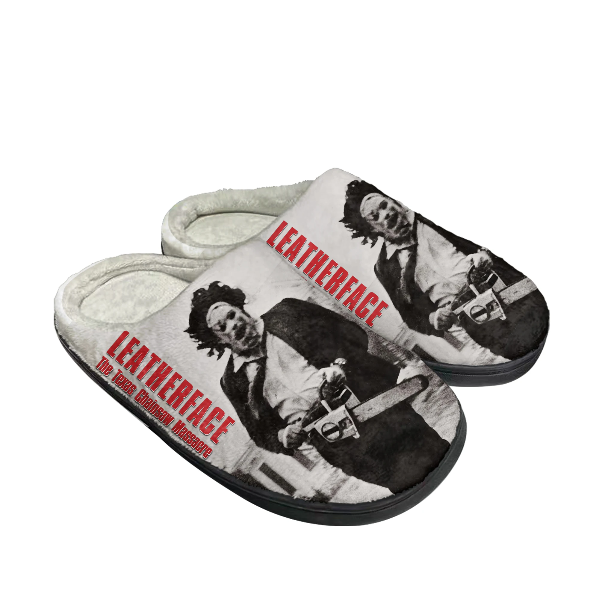Техасская бойня с Бензопилой, домашние хлопковые тапочки с кожей лица, мужская и женская плюшевая Повседневная Теплая обувь для спальни, домашняя обувь на заказ
