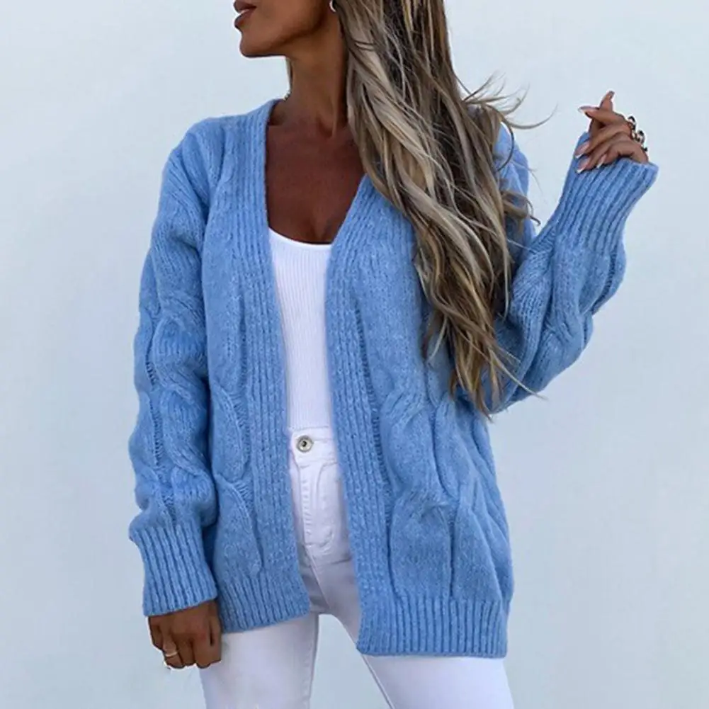 

Модный однотонный Женский вязаный кардиган, свитер, кардиган, мягкий теплый