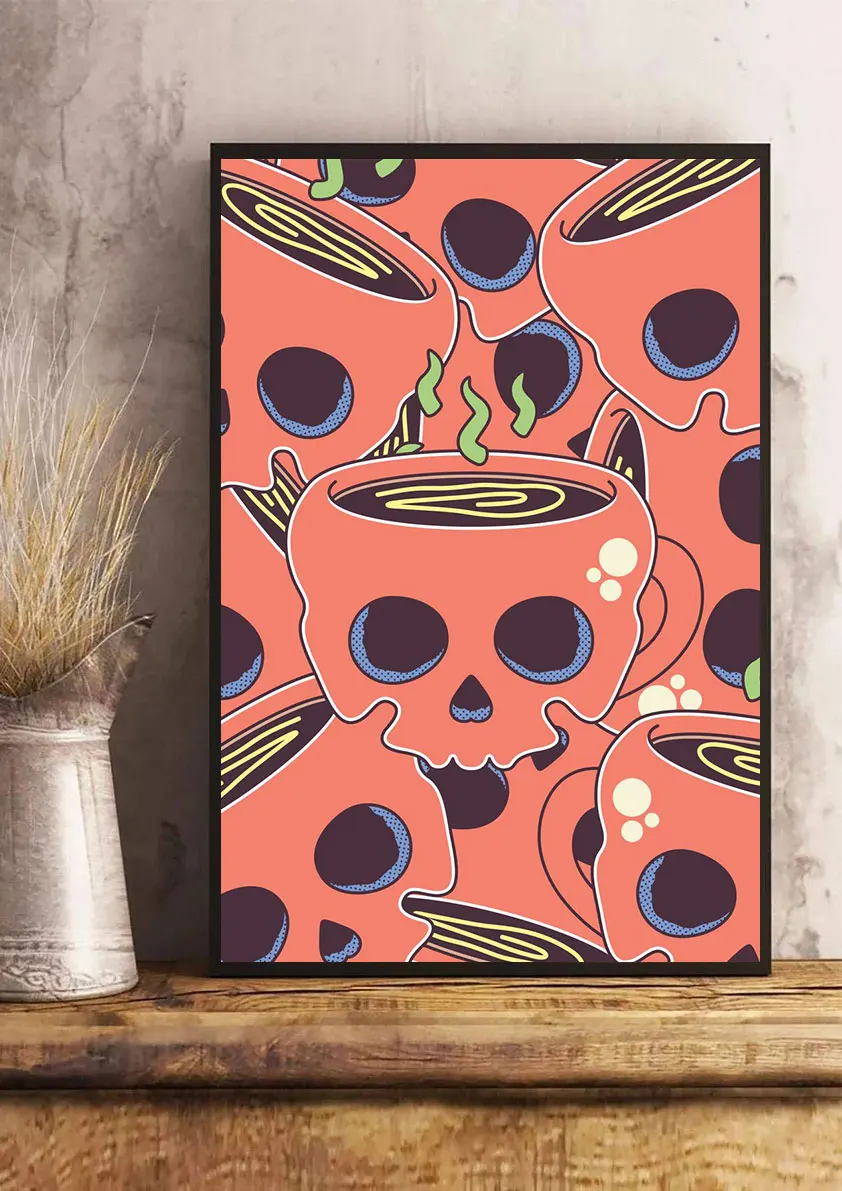 Смешное выражение еды страшные глаза мультяшная корона картины для гостиной