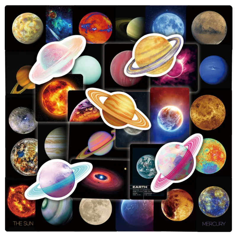 

50 шт., наклейки на тему мультфильма «космическая планета»