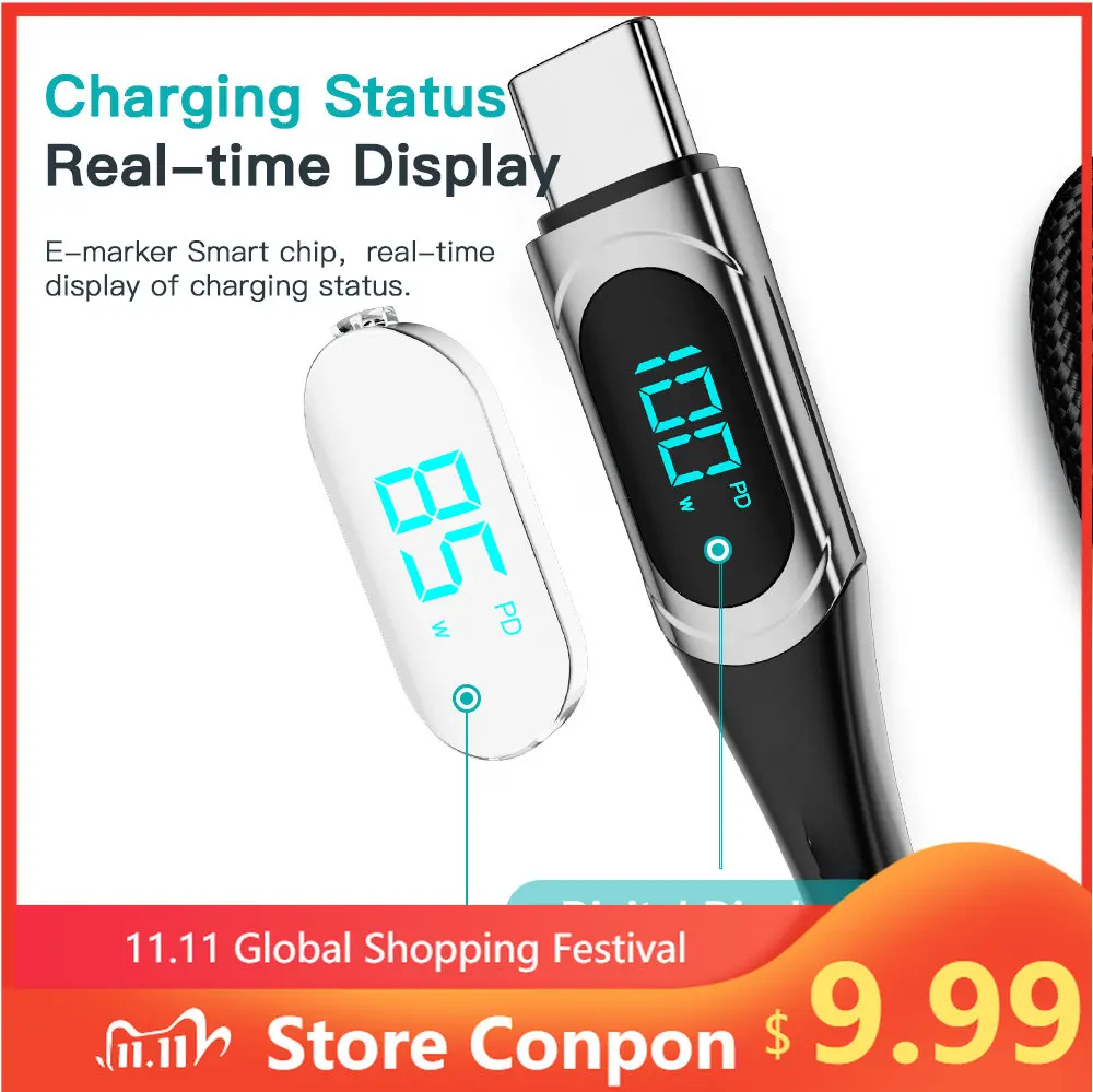 

2022 USB Type C To USB C Cable 100W/5A PD Fast Charging Charger Wire Cord For Macbook Type-C USBC Cable 2M