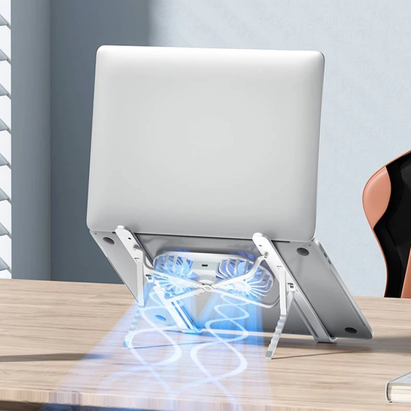 Регулируемый Угол Двойной Вентилятор Охлаждающая Подставка Для Ноутбука