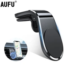 AUFU L-Type Magnetic Car Phone Holder Mount Cell Stand Smartphone GPS Support For iPhone 13 12 Huawei Xiaomi Redmi Samsung