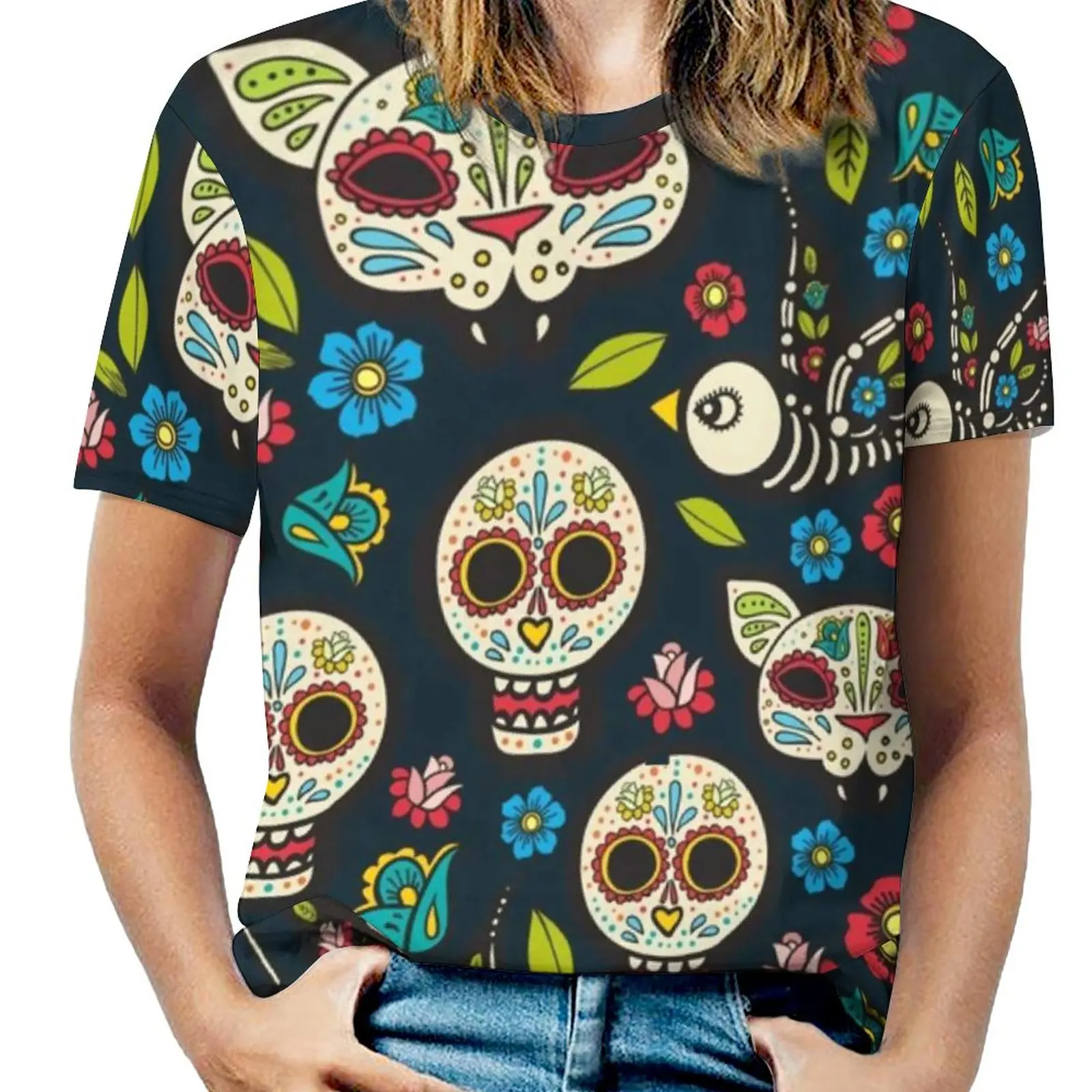 

Halloween Day of The Dead T-Shirt Mexican Traditional Celebrates Skulls Trendy Big Size T-Shirts Street Wear Tshirt Clothing