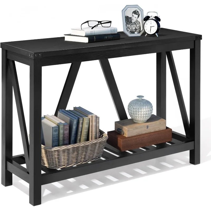 

JOINHOM Entryway Table - Wood Console Table with Shelves, Farmhouse Sofa Table for Entryway, Living Room, Hallway