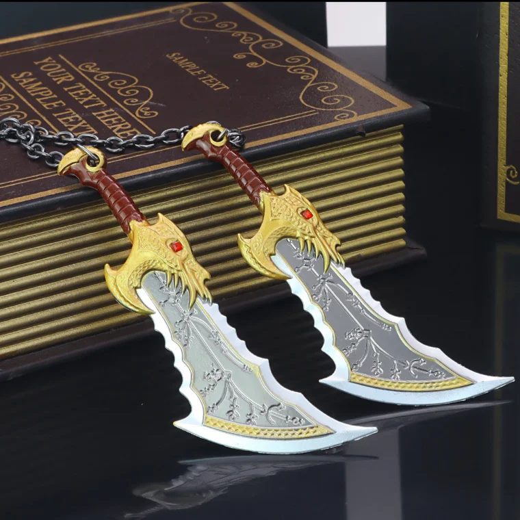 

God of War Weapon Blade of Chaos Kratos Axe 2pcs Anime Sword Metal Model Katana Sword Samurai Game Gift Children Toys for Boys