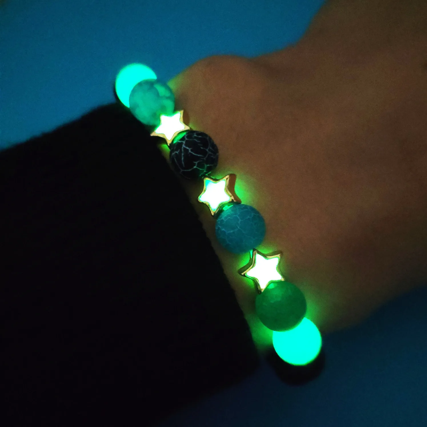 

Glowing Pentagram Bracelets Crack Ball Beads Girls Kawaii Bangle Summer Luminous Stone Accessories Trinket For Women Anniversary
