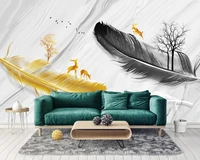 beibehang papel de parede custom wallpaper mural abstract marble ink feather landscape background wall paper