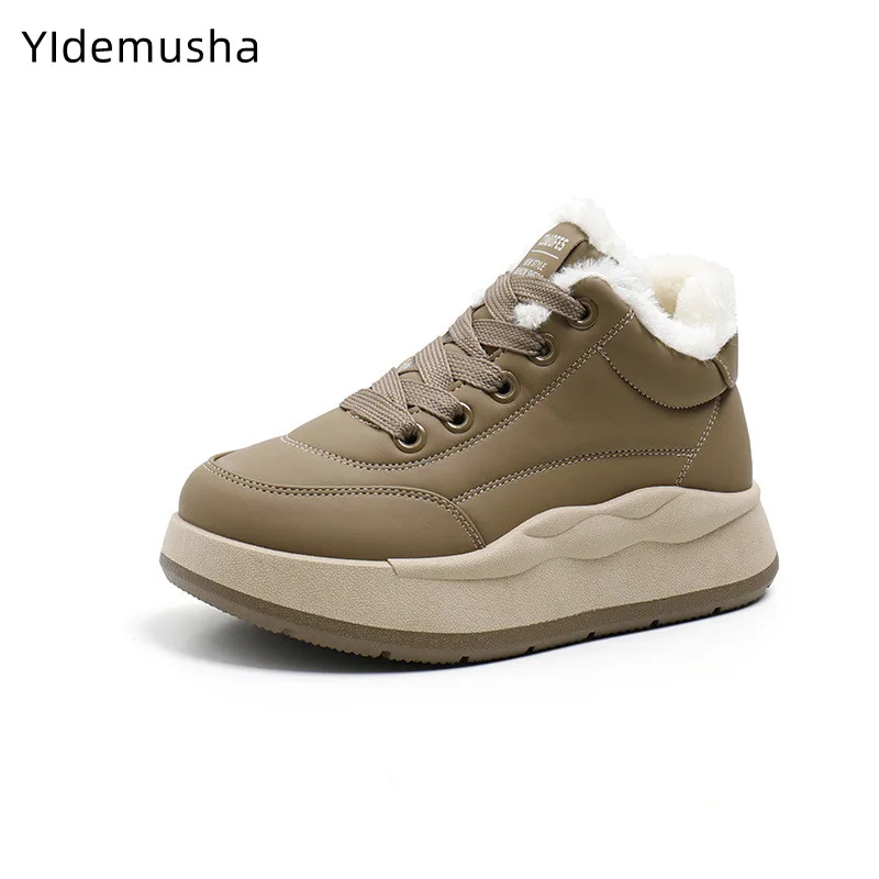 

Спортивная обувь на платформе, женские зимние модные теплые кроссовки, женские удобные снегоступы для скейтборда, обувь для тренировок, женские кроссовки