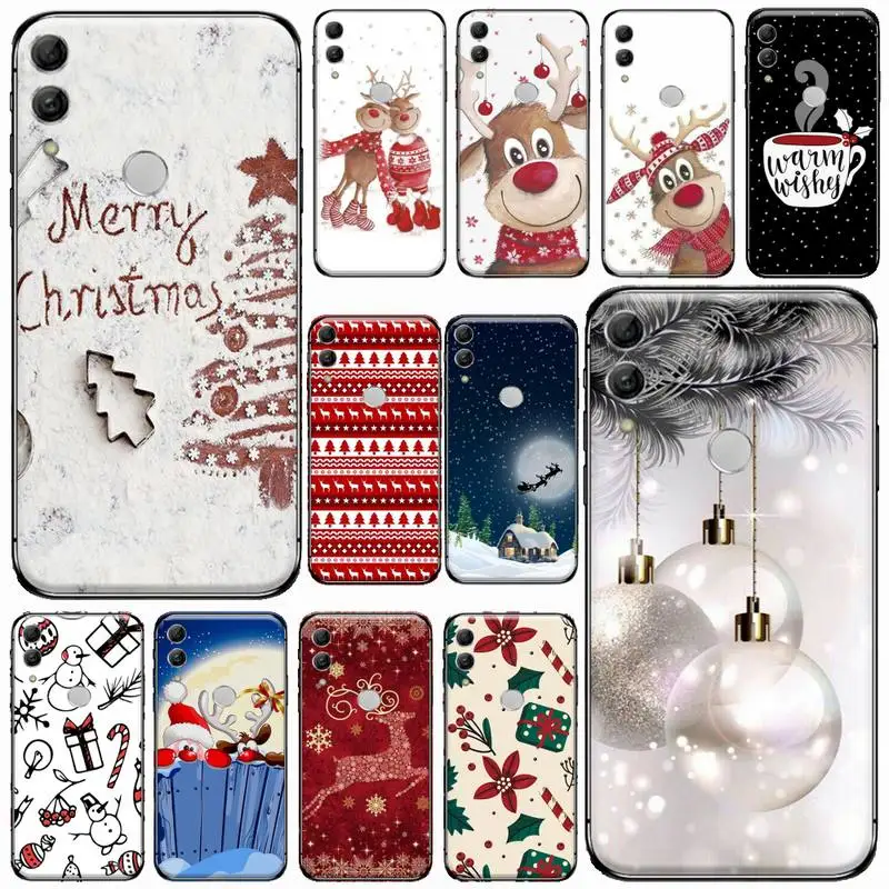 

Christmas New Year gifts elk snow Phone Case For Huawei honor Mate 10 20 30 40 i 9 8 pro x Lite P smart 2019 nova 5t