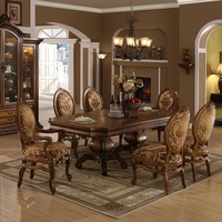 customized european style all solid wood dining chair combination american carved design dining table american table table