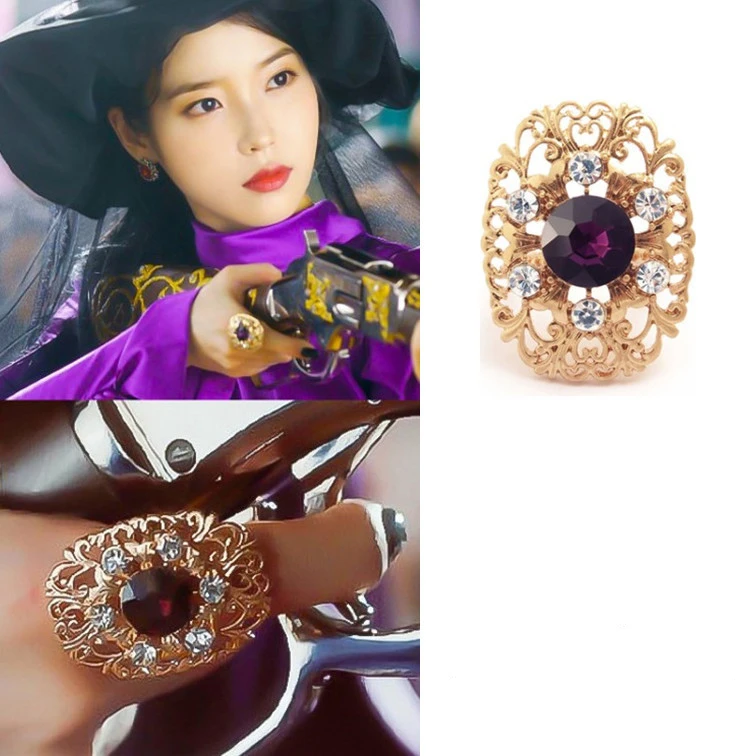 Lee Ji Eun-anillos con personalidad para niñas, joyería de regalo, Corea IU, mismo Del luna, hotel, drama