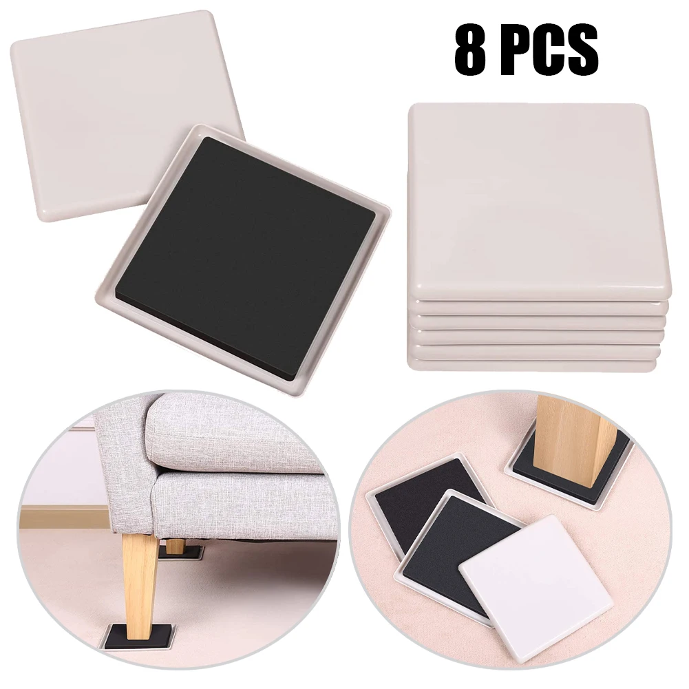 

8pcs 3.5inch Furniture Moving Slider Square EVA Reusable For Move Heavy Furniture Household Office Accessories