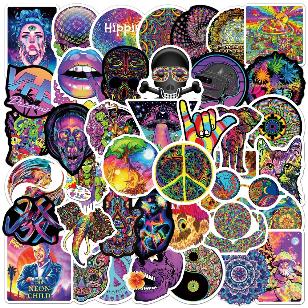 

10/30/50Pcs Psychedelic Colorful Art Graffiti Stickers Aesthetics Phone Laptop Motorcycle Luggage Kids Sticker Cool Decal Toys