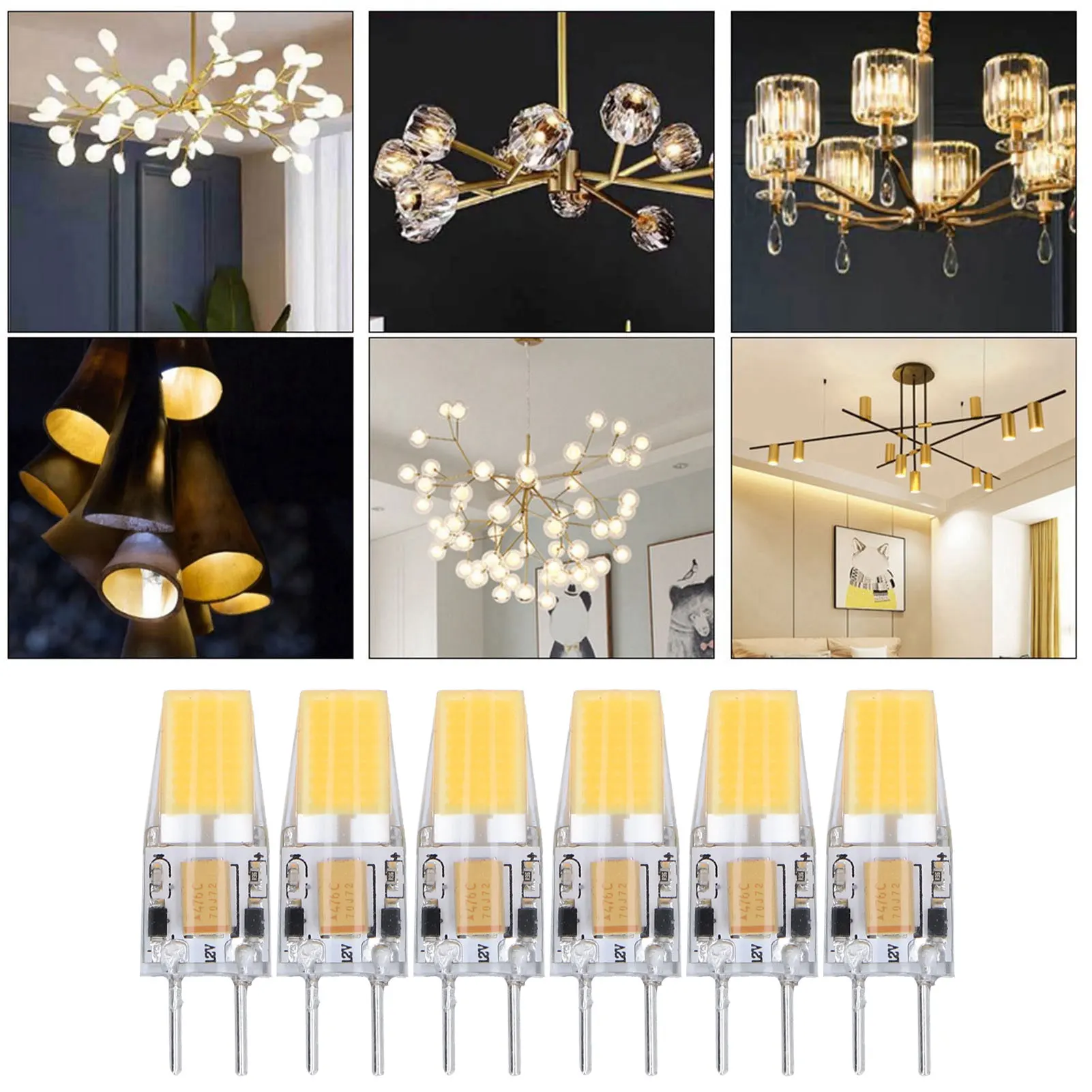 ZK40 6 шт. GY6.35 лампа 5 Вт AC DC 12 В COB лампочка энергосберегающая силиконовая потолочная