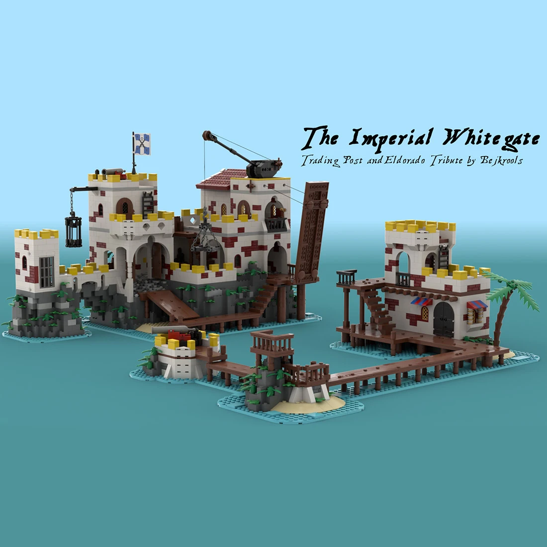 

Authorized MOC-52895 5273+Pcs Pirate Series Imperial Whitegate - Trading Post Tribute Building Block Model DIY Assembly Kit