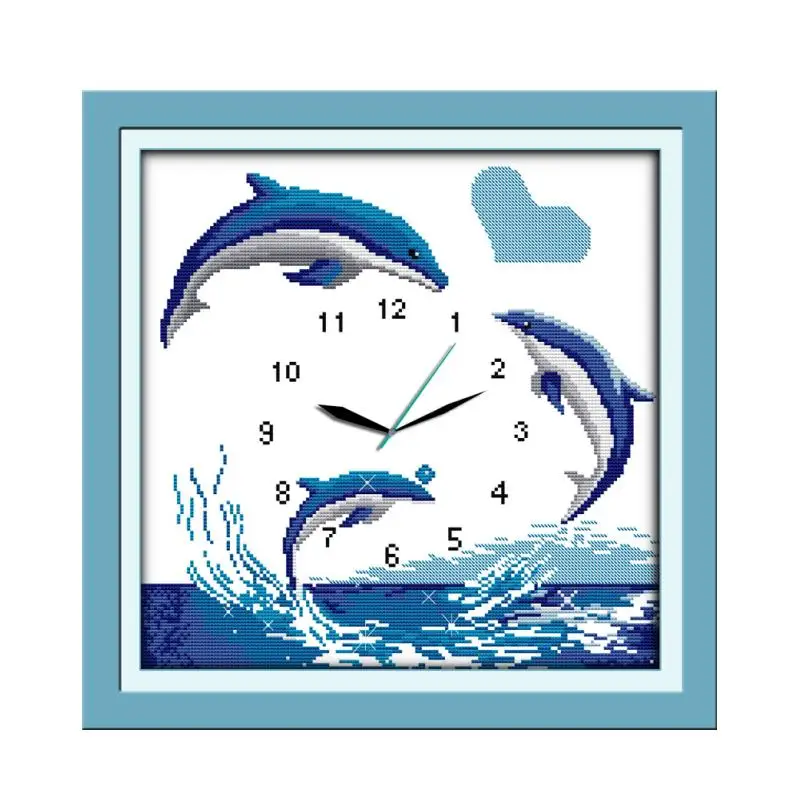 Слава афалина часы. Дельфины в океане вышивка Джой Сандей.