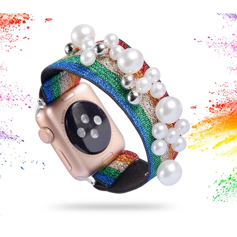 

Scrunchie Strap for Apple watch band 44mm 40mm 38mm 42mm women wrist belt bracelet correa iwatch serie 6 5 4 3 se 7 41mm 45mm