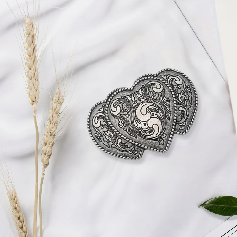 SZL Западная пряжка с цветочным принтом нежная гравировкой в ​​виде сердца