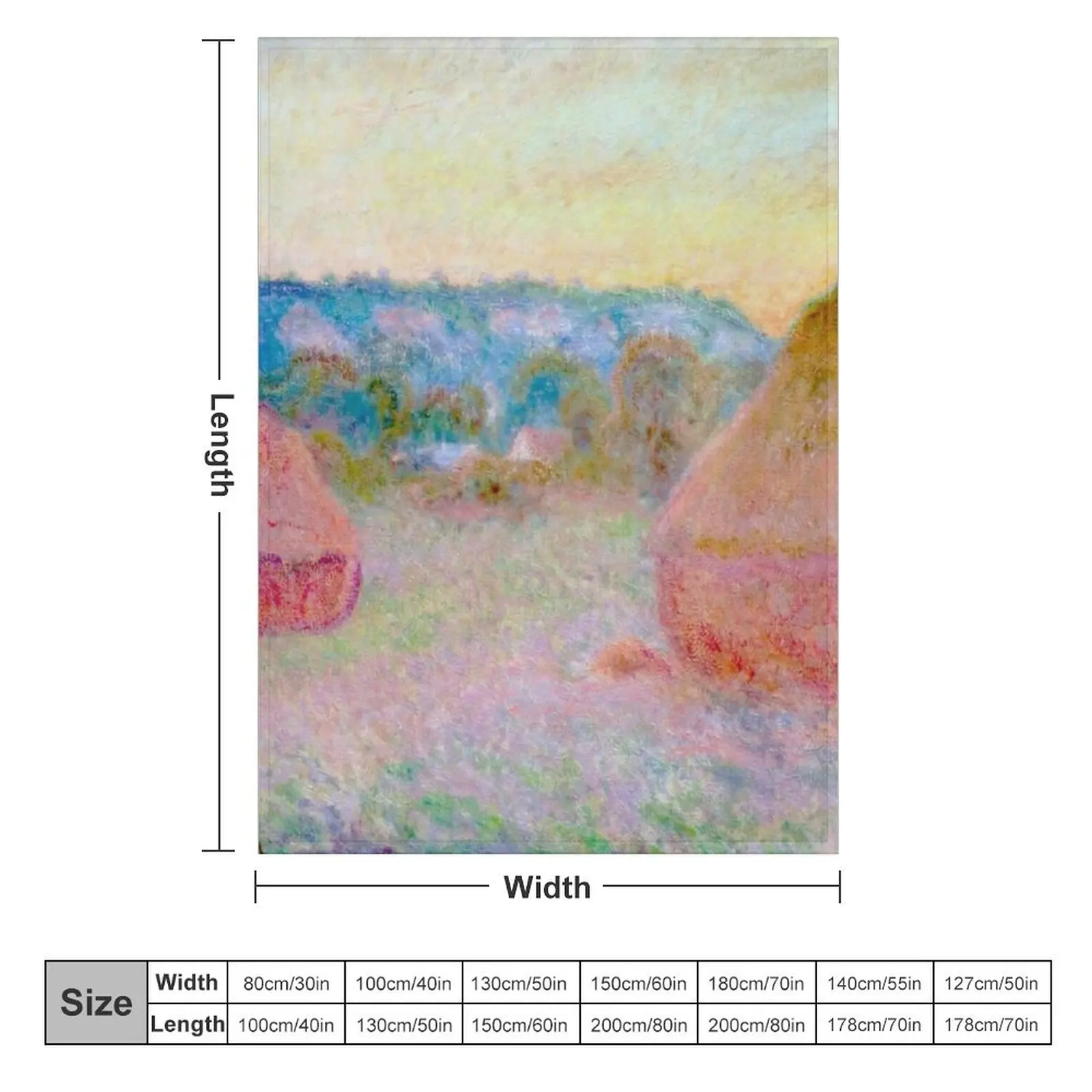 Плед Клода Моне зернистость в конце дня осени для зимних пляжных одеял