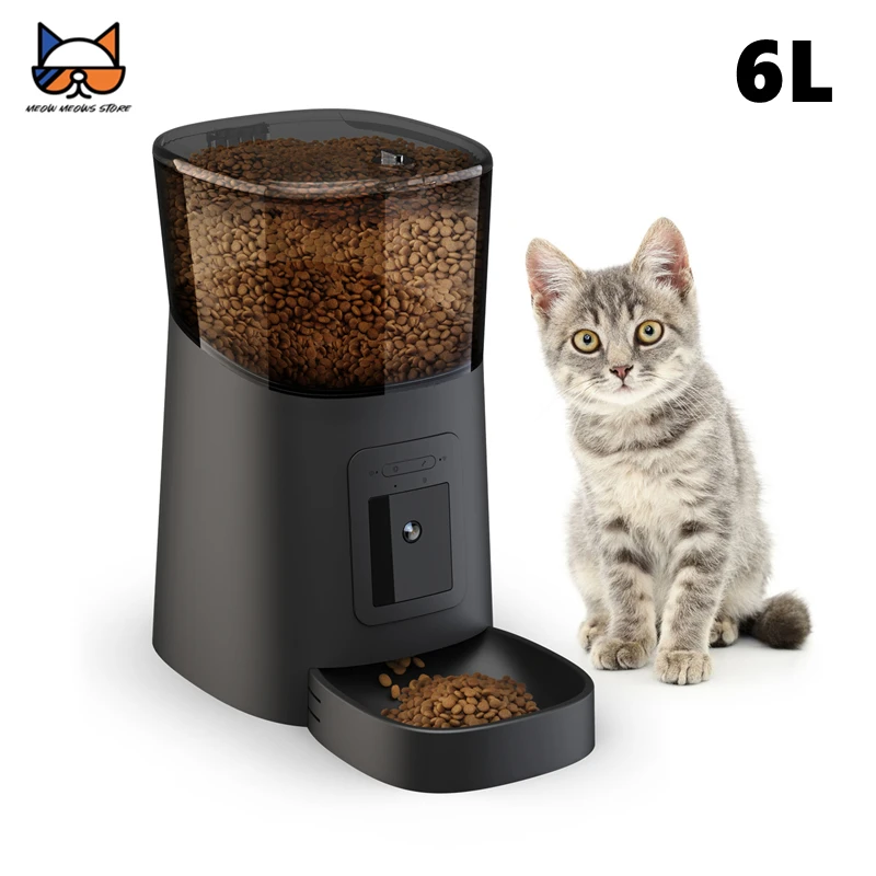 MEOWS Automatic Pet Feeder 6L Dog/Cat Smart Food Dispenser With Portion Control Distribution Alarm Voice Camera/WIFI/Button Type